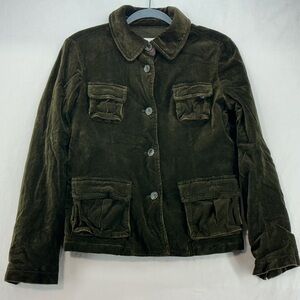 Ann Taylor Loft Velvet Jacket Soft Green Quilted Cotton Lining Size Medium